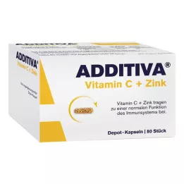 ADDITIVA C vitamīns+cinka depo kapsulas, akcijas iepakojums, 80 gab