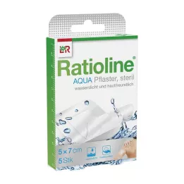RATIOLINE ūdens dušas apmetums Plus 5x7 cm sterils, 5 gab