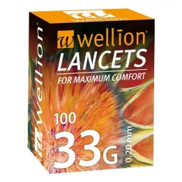 WELLION Lancetes 33 G, 100 gab