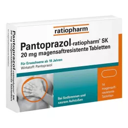 PANTOPRAZOL-ratiopharm SK 20 mg zarnās šķīstošās tabletes, 14 gab