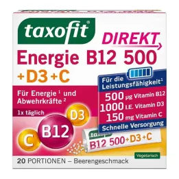 Taxofit Energy B12 500 + D3 + C Direct Granules, 20 gab
