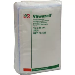 VLIWAZELL Absorbējošās kompreses nesterilas 15x25 cm, 25 gab