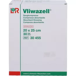 VLIWAZELL Absorbējošās kompreses sterilas 20x25 cm, 30 gab