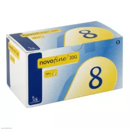 NOVOFINE 8 kanulas 0,30x8 mm, 100 gab