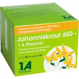JOHANNISKRAUT 650-1A Pharma apvalkotās tabletes, 90 gab