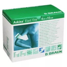 ASKINA Elastīgā smalkā pārsējs 10 cmx4 m vaļīgs, 20 gab