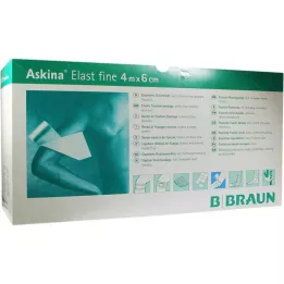 ASKINA Elastīgs smalkais pārsējs 6 cmx4 m vaļīgs, 100 gab