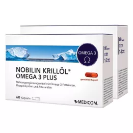 NOBILIN Krila eļļa Omega-3 Plus kapsulas, 2X60 gab