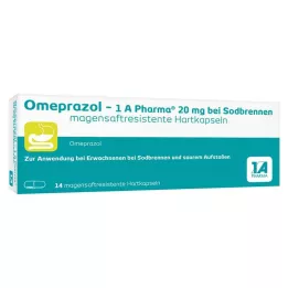 OMEPRAZOL-1A Pharma 20 mg pret grēmām HKM, 14 gab
