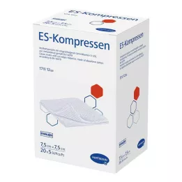 ES-KOMPRESSEN sterils 7,5x7,5 cm 12 reizes lielais iepakojums, 20x5 gab