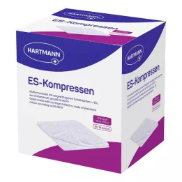 ES-KOMPRESSEN sterils 10x10 cm 12 reizes lielapjoma iepakojums, 10x10 gab