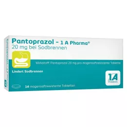 PANTOPRAZOL-1A Pharma 20mg grēmas ārstēšanai msr.Tab., 14 gab