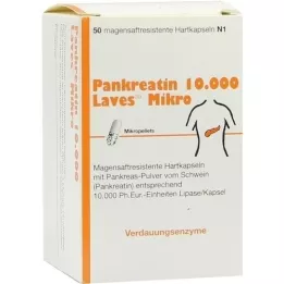 PANKREATIN 10 000 Laves mikro kuņģa sulas cietās kapsulas, 50 gab