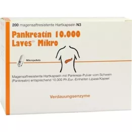 PANKREATIN 10 000 Laves mikro kuņģa sulas cietās kapsulas, 200 gab