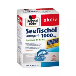 DOPPELHERZ Jūras zivju eļļa Omega-3 1000 mg+Fols.Caps., 120 gab