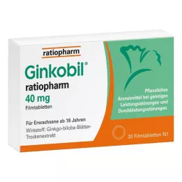 GINKOBIL-ratiopharm 40 mg apvalkotās tabletes, 30 gab
