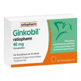 GINKOBIL-ratiopharm 40 mg apvalkotās tabletes, 60 gab