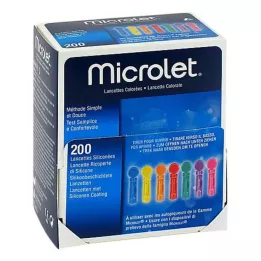 MICROLET Lancetes krāsainas, 200 gab