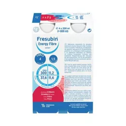 FRESUBIN ENERGY Šķiedra DRINK Zemeņu dzeramā pudele 6X4X200 ml