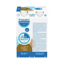 FRESUBIN PROTEIN Enerģija DRINK Cappuccino dzēriena pudele, 4X200 ml