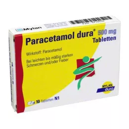 PARACETAMOL dura 500 mg tabletes, 10 gab