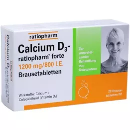 CALCIUM D3-ratiopharm forte putojošās tabletes, 20 gab