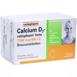 CALCIUM D3-ratiopharm forte putojošās tabletes, 40 gab