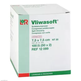 VLIWASOFT Spraugas kompreses 7,5x7,5 cm sterilas 4l., 50X2 gab
