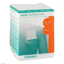 ASKINA Marles kompreses 10x10 cm nesterils 8 kārtu, 100 gab