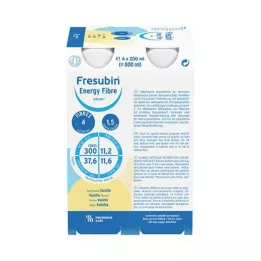 FRESUBIN ENERGY Šķiedra DRINK Vaniļas dzeramā pudele, 4X200 ml