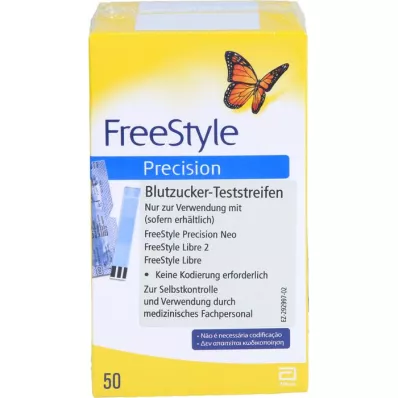 FREESTYLE Precīzijas glikozes līmeņa asinīs teststrēmeles bez kodēšanas, 100 gab FREESTYLE Precīzijas glikozes līmeņa asinīs teststrēmeles bez kodēšanas, 100 gab