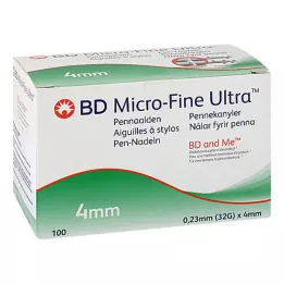BD MICRO-FINE+ 4 pildspalvu adatas 0,23x4 mm, 100 gab