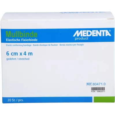 MULLBINDEN elastīgs 6 cmx4 m, 20 gab