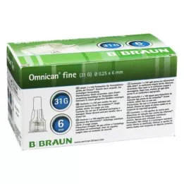 OMNICAN smalka pildspalvas kanule 31 G 0,25x6 mm, 100 gab