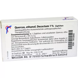 QUERCUS ETHANOL.Decoctum 1% svecītes, 10 gab