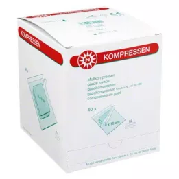 MULLKOMPRESSEN 10x10 cm sterils 12 reizes, 40x2 ST
