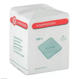 MULLKOMPRESSEN 10x10 cm nesterils 8-slāņu, 100 gab