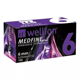 WELLION MEDFINE Plus pildspalvu adatas 6 mm, 100 ST