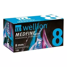 WELLION MEDFINE plus pildspalvu adatas 8 mm, 100 gab