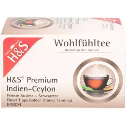 H&amp;S Melnās tējas premium Indijas-Ceilonas filtra maisiņš, 20X1,8 g
