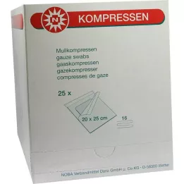 MULLKOMPRESSEN 20x25 cm sterils 16-kārtīgs, 25 gab