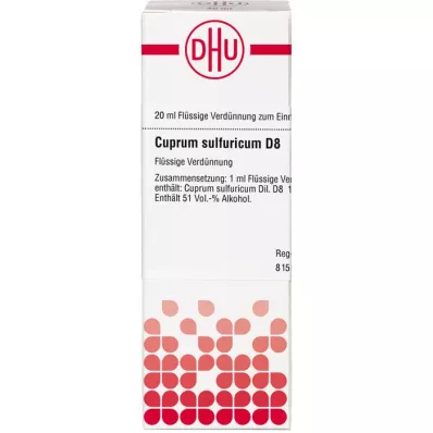 CUPRUM SULFURICUM D 8 Atšķaidījums, 20 ml CUPRUM SULFURICUM D 8 Atšķaidījums, 20 ml