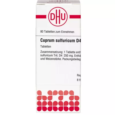 CUPRUM SULFURICUM D 4 tabletes, 80 gab