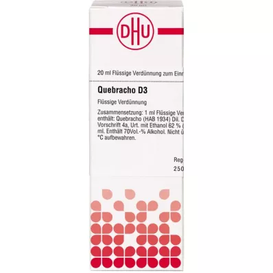 QUEBRACHO D 3 Atšķaidījums, 20 ml