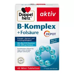 DOPPELHERZ B-komplekss+folijskābe tabletes, 45 gab