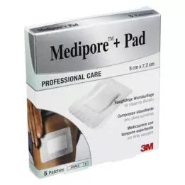 MEDIPORE+Pad 3M 5x7,2cm 3562NP ģipsis, 5 gab