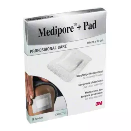 MEDIPORE+Pad 3M 10x10cm 3566NP apmetums, 5 gab