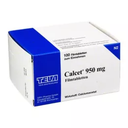 CALCET 950 mg apvalkotās tabletes, 100 gab