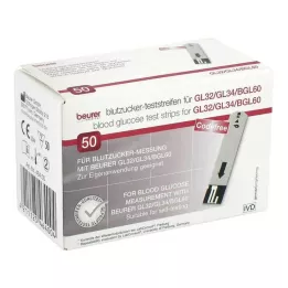 BEURER GL32/GL34/BGL60 asins glikozes teststrēmeles, 50 gab