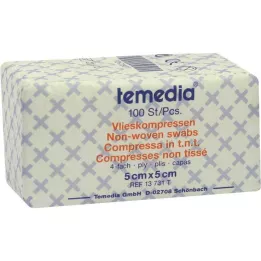 VLIESKOMPRESSEN 5x5 cm nesterils 4 slāņu, 100 gab